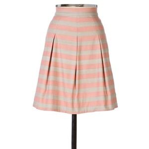 Corey Lynn Calter Khaki Coral Striped Miniskirt
